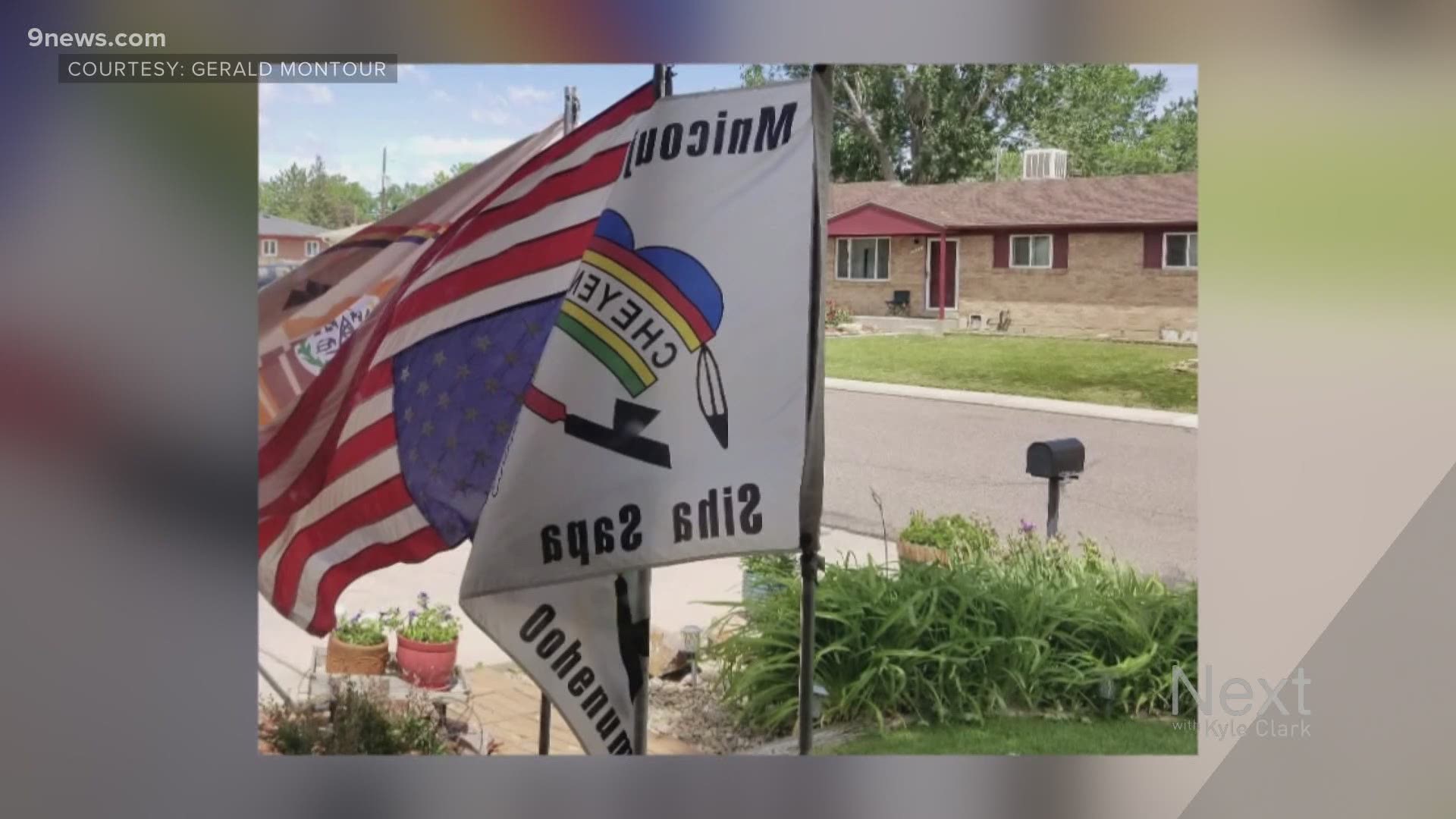 The homeowner, Gerald Mountour, is a veteran in Northglenn who chose to fly the flag this way purposefully, as he feels the country is in a state of distress.