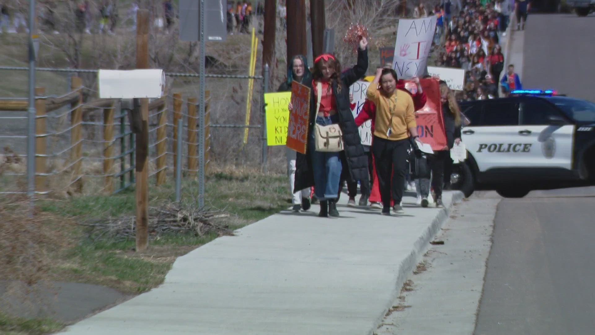 Students across the Denver metro area have joined other schools nationwide in a walkout to bring awareness to the issue of gun violence.