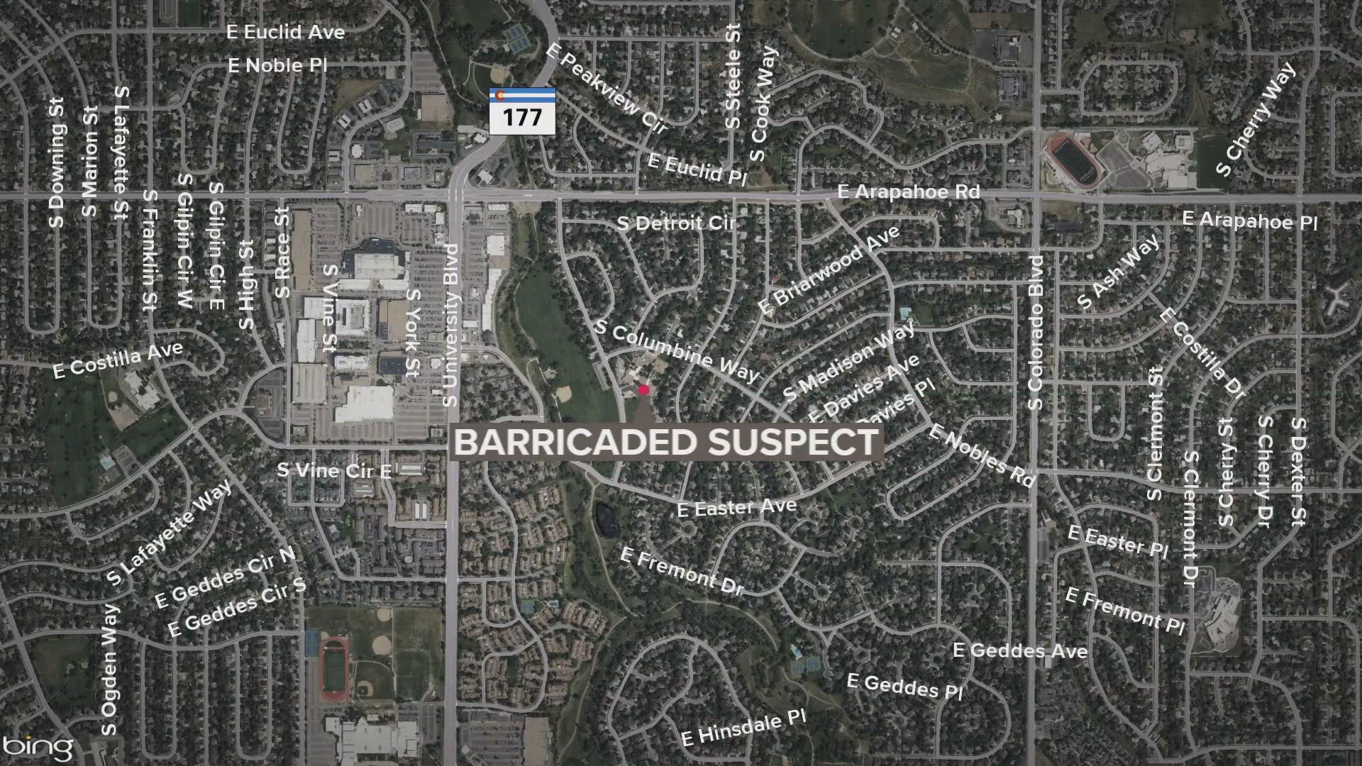 The man reportedly threatened another person with a shotgun before barricading himself in a camper at Cherry Knolls Park, the Arapahoe County Sheriff's Office said.