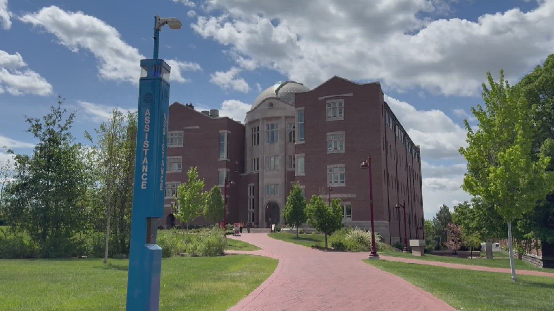 One of the three suspects spray painted the floor and dry erase boards inside Craig Hall with Pro-Palestinian phrases.