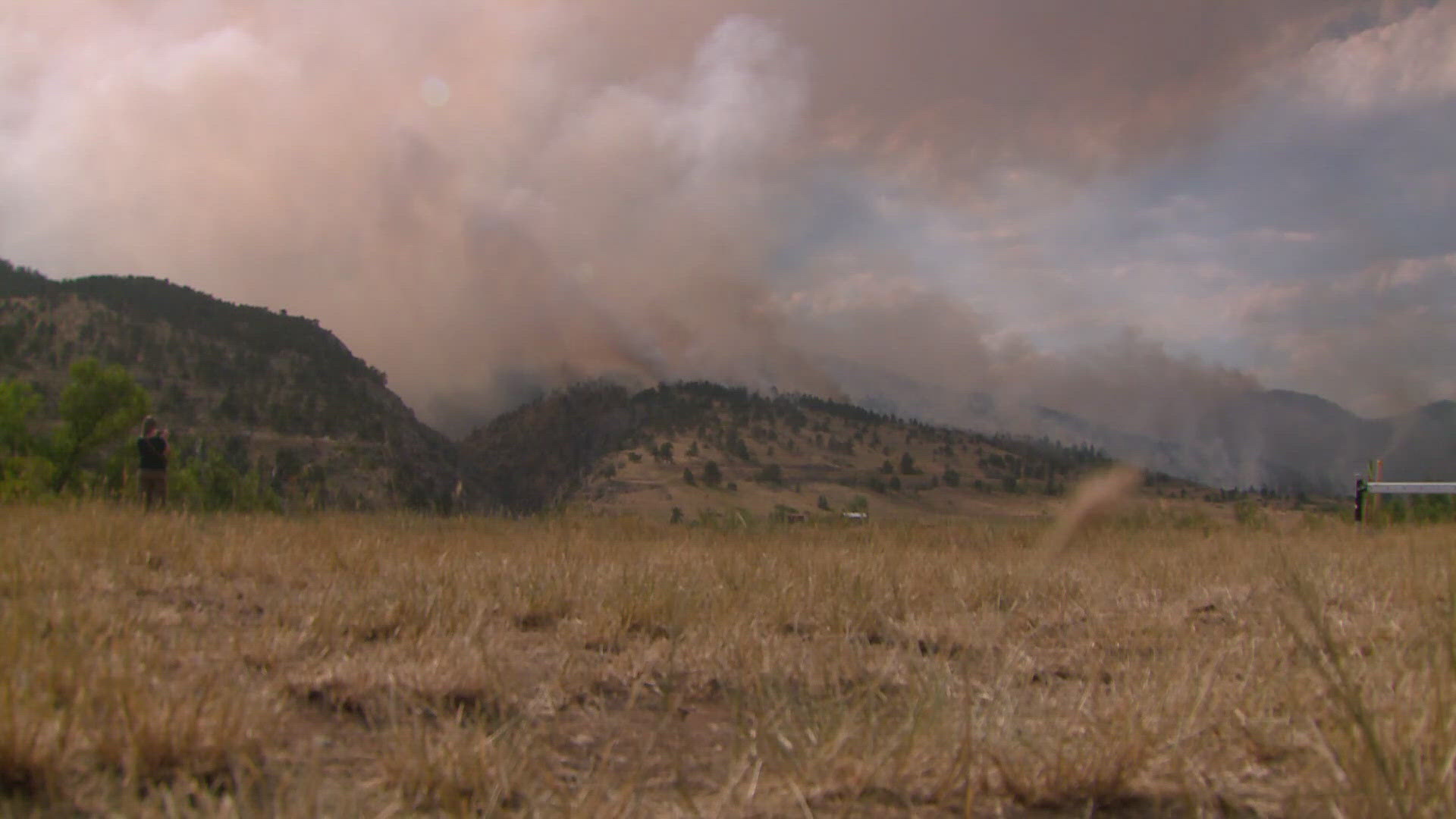 Officials said Wednesday that no one has been injured and no structures are known to be lost in the wildfire burning in the mountains west of Loveland.