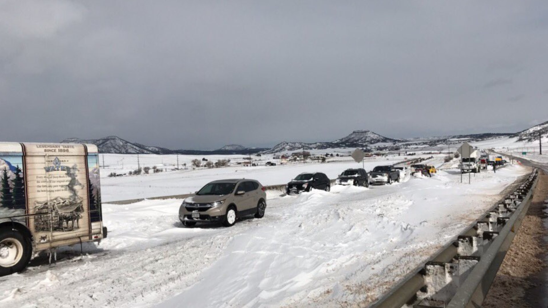 One driver was on his way home from work in Denver to Colorado Springs when he became stuck near Elizabeth. He was rescued Wednesday afternoon and spent the night in a shelter.