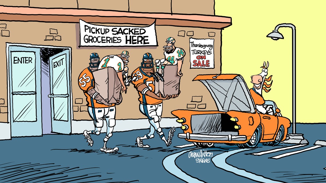 Cartoon: Broncos, NFL legend Floyd Little Sprints to the Final End Zone