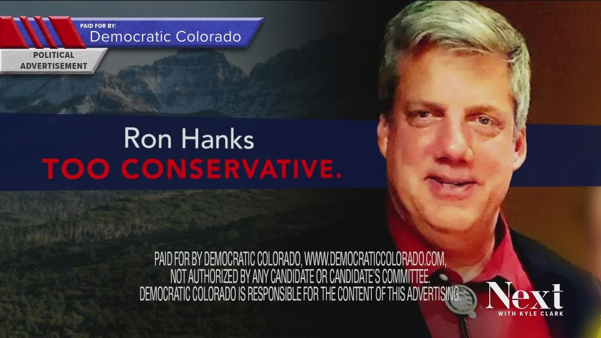 Ads that seem to attack candidates like Republican Ron Hanks, who's running for Senate, are thought to help Democrats win the November vote.