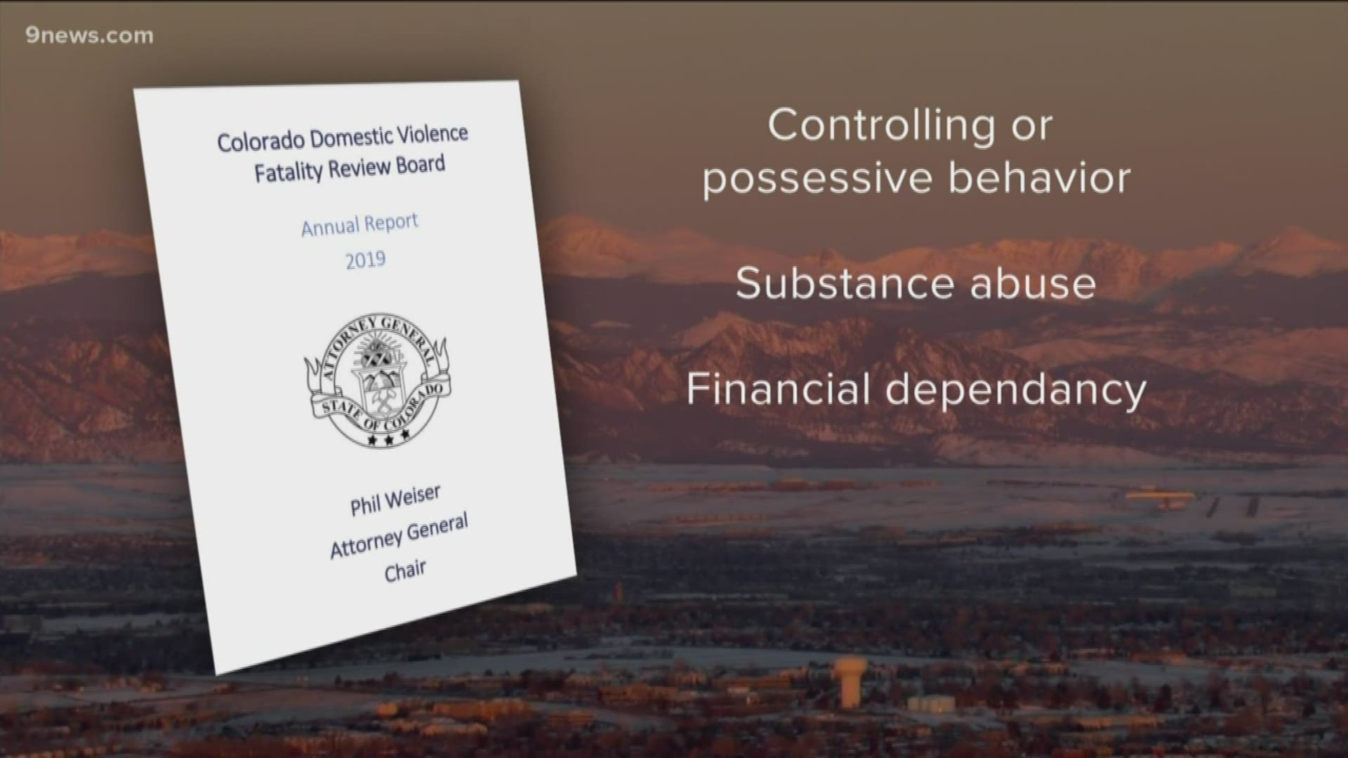According to the report, Denver had the highest number of domestic violence-related incidents, followed by Adams and Jefferson counties.