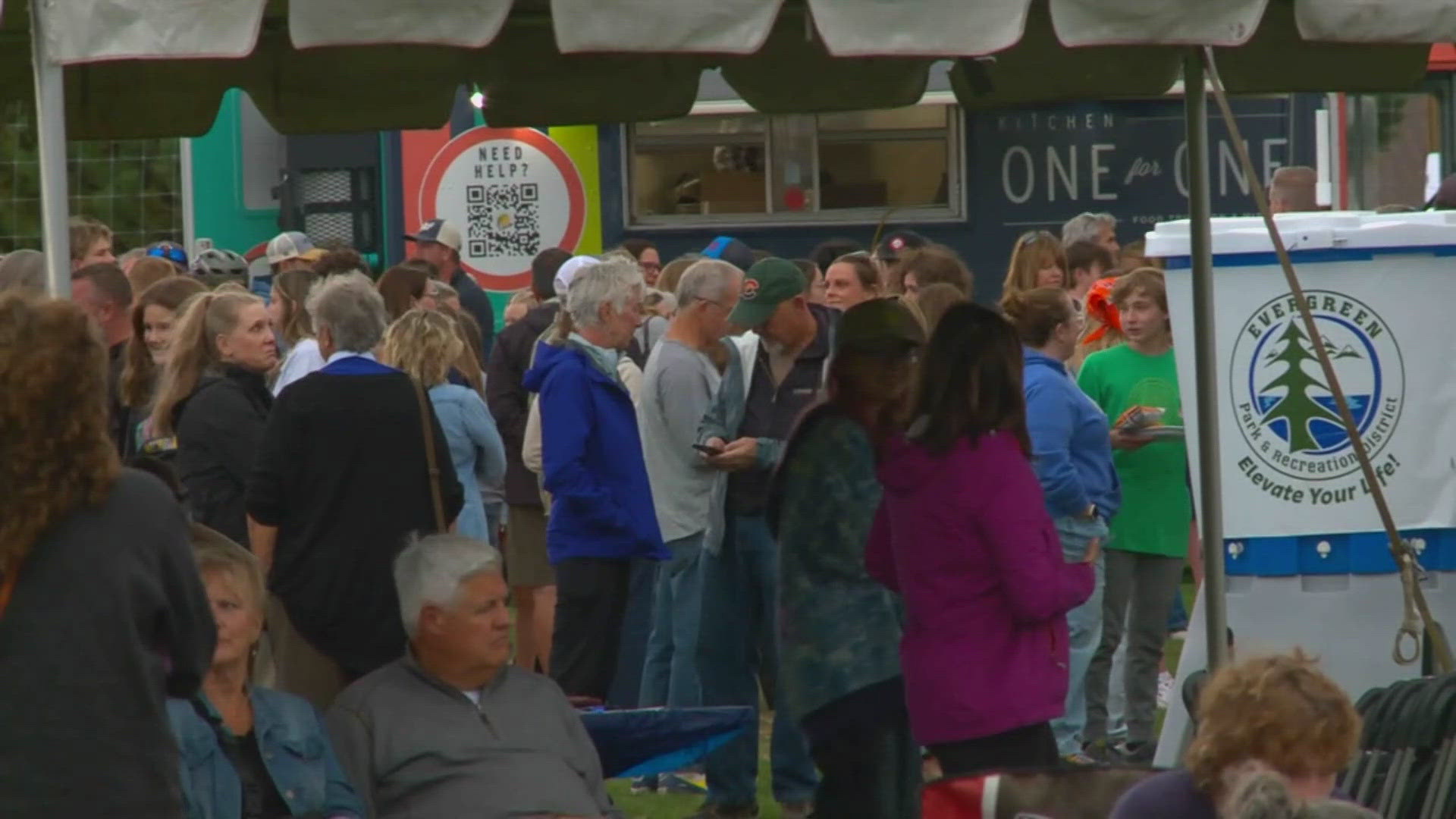 Students, families and community members gathered at Buchanan Park for a night of music, prayer and reflection after a shooting at Evergreen High.  