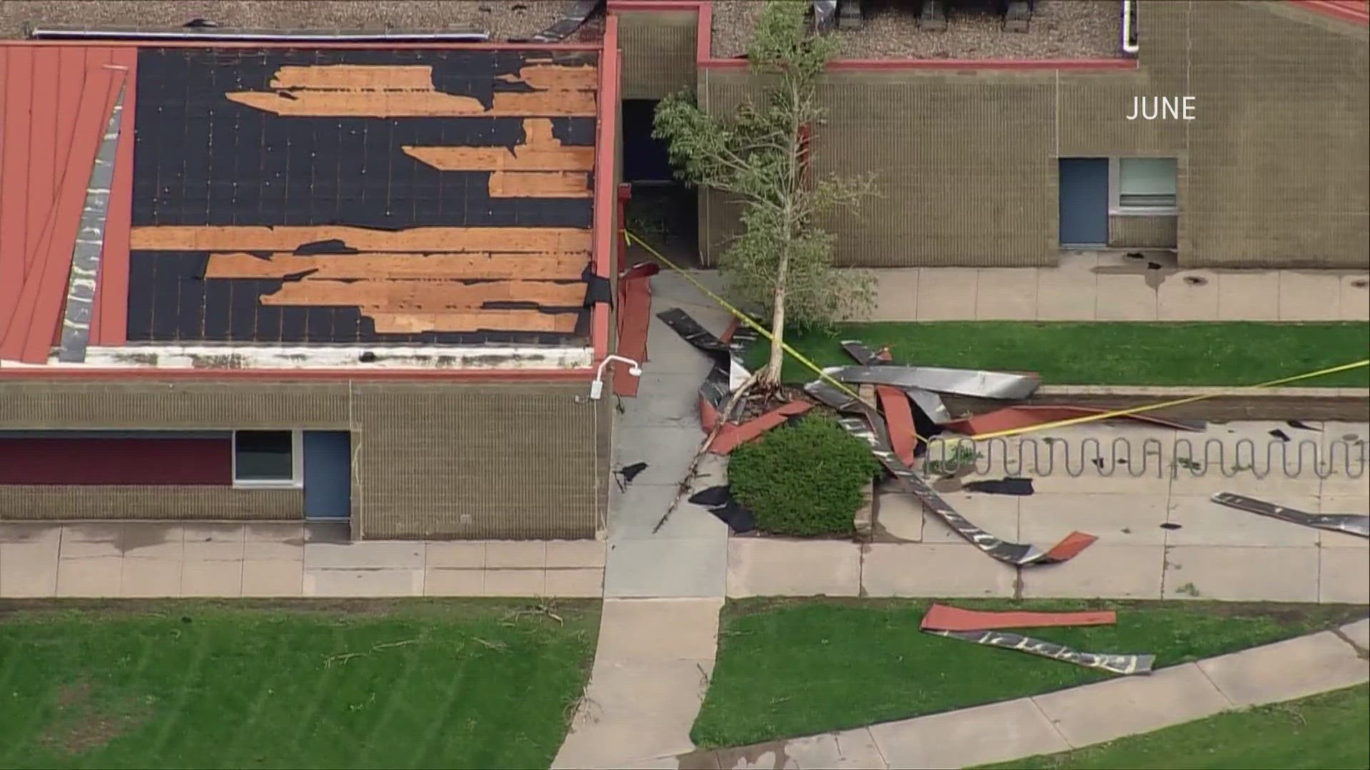 A portion of Northridge Elementary School's roof was damaged in a tornado June 22. Water got inside, destroying some teachers' supplies.