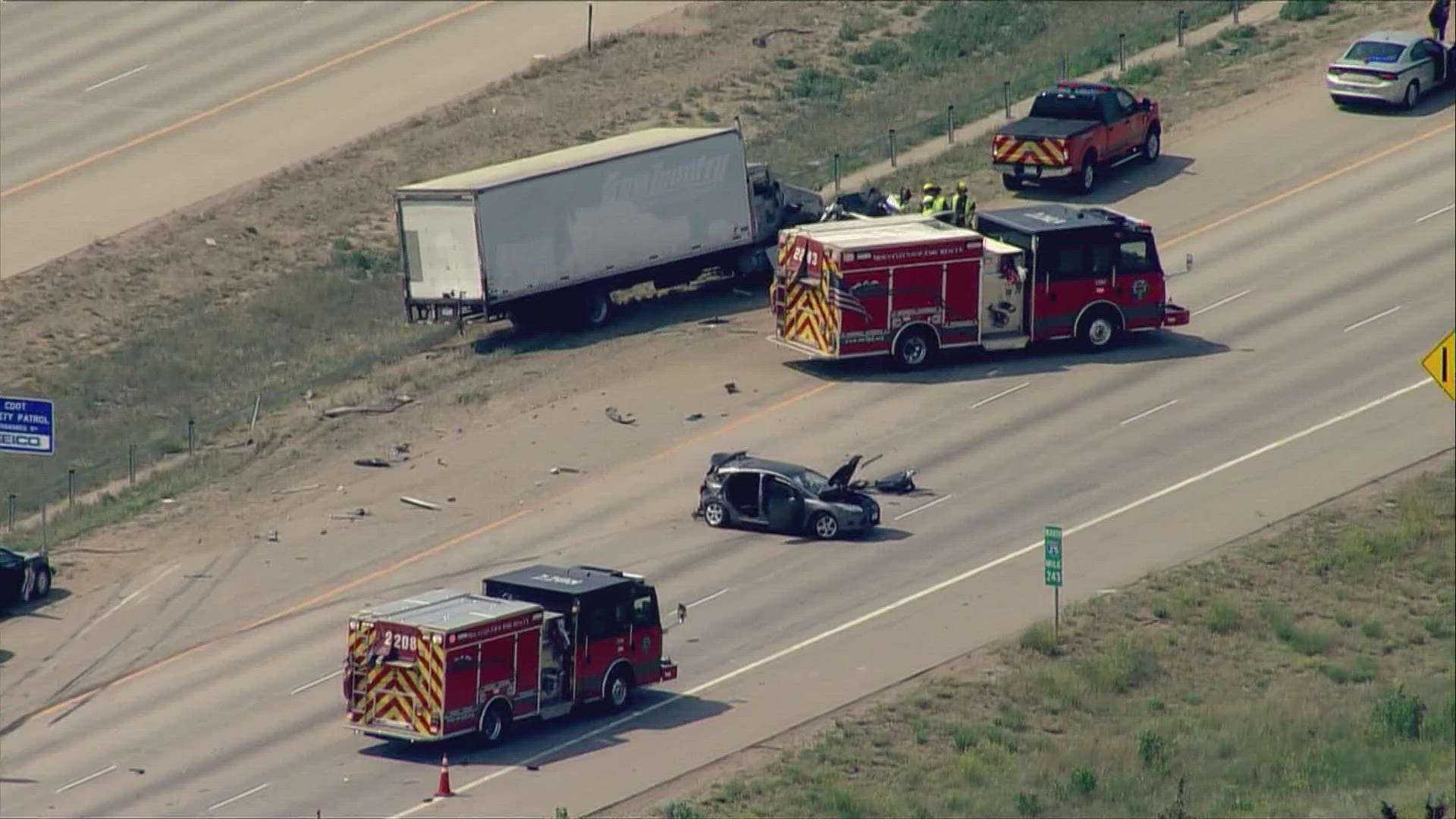 Three different crashes a left mangled mess on two different interstates across Colorado on Monday. Four people died and six others were injured.