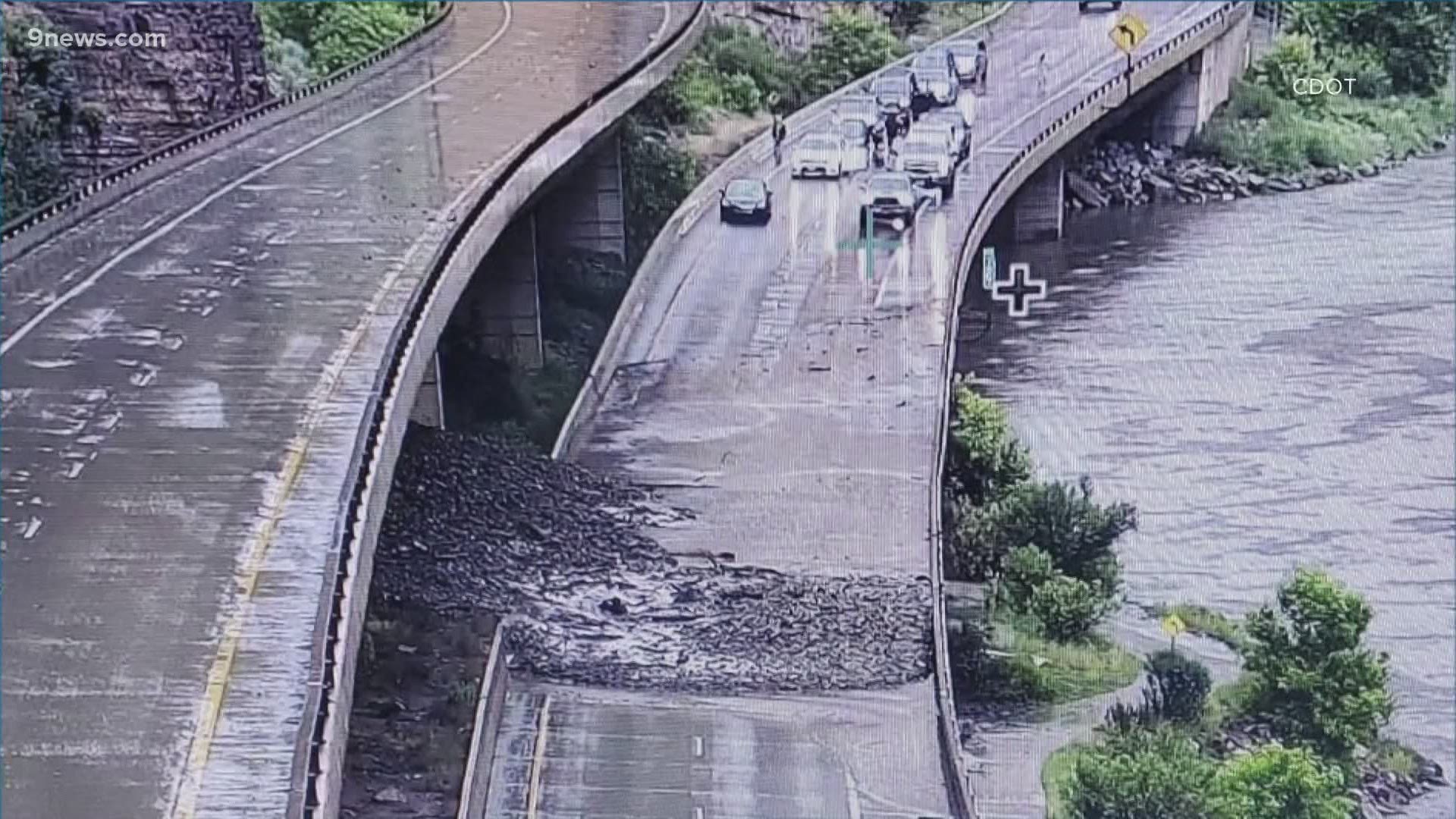 CDOT said there were a total of five mudslides on I-70 Saturday.