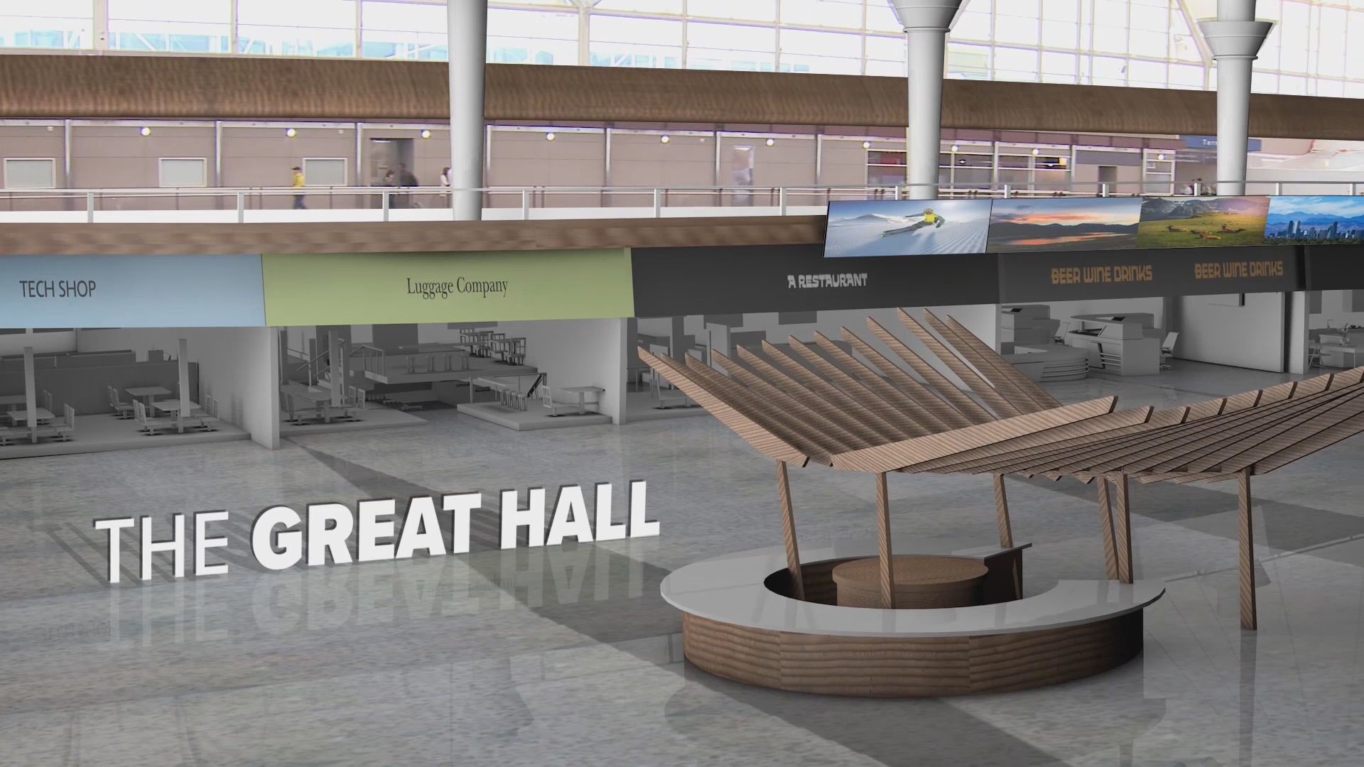 Extensive renovations are taking place at DIA. Here's a look at what the Great Hall will look like once the work is done.