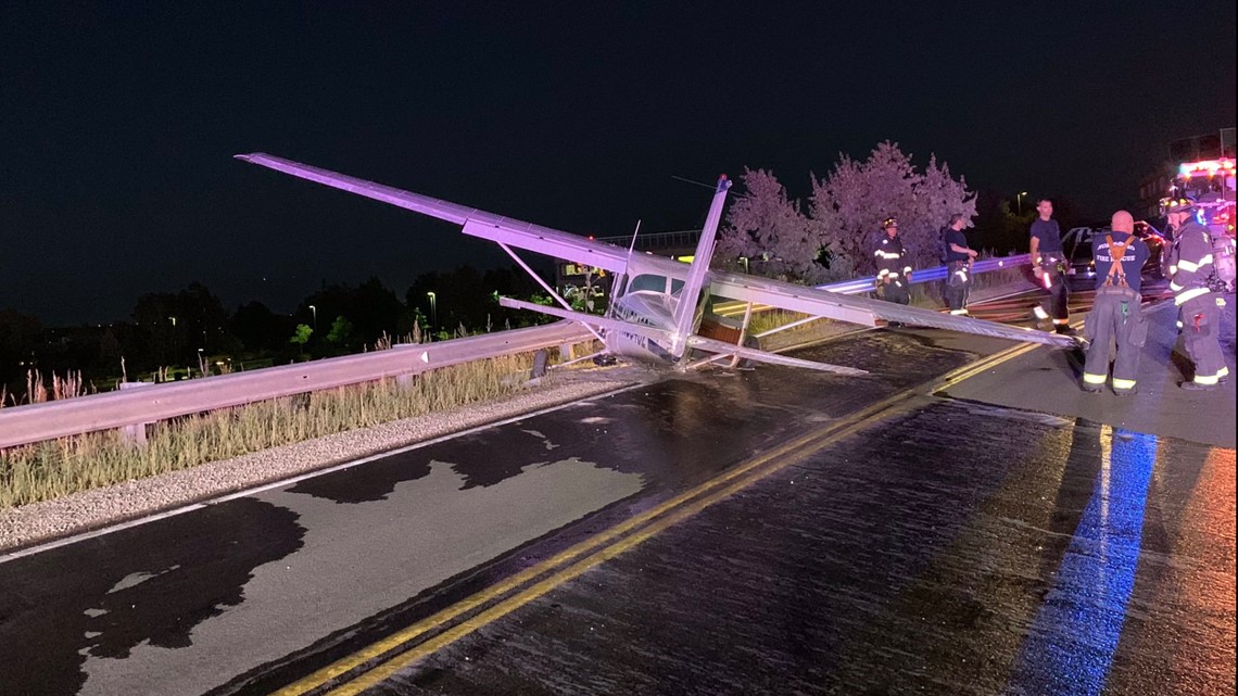 Plane crashes onto roadway in Broomfield
