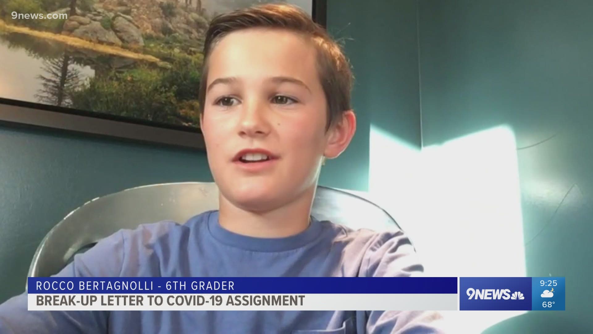 Rocco, a student at Sacred Heart of Jesus School in Boulder, says his teacher told the class to write a break-up letter to COVID-19.
