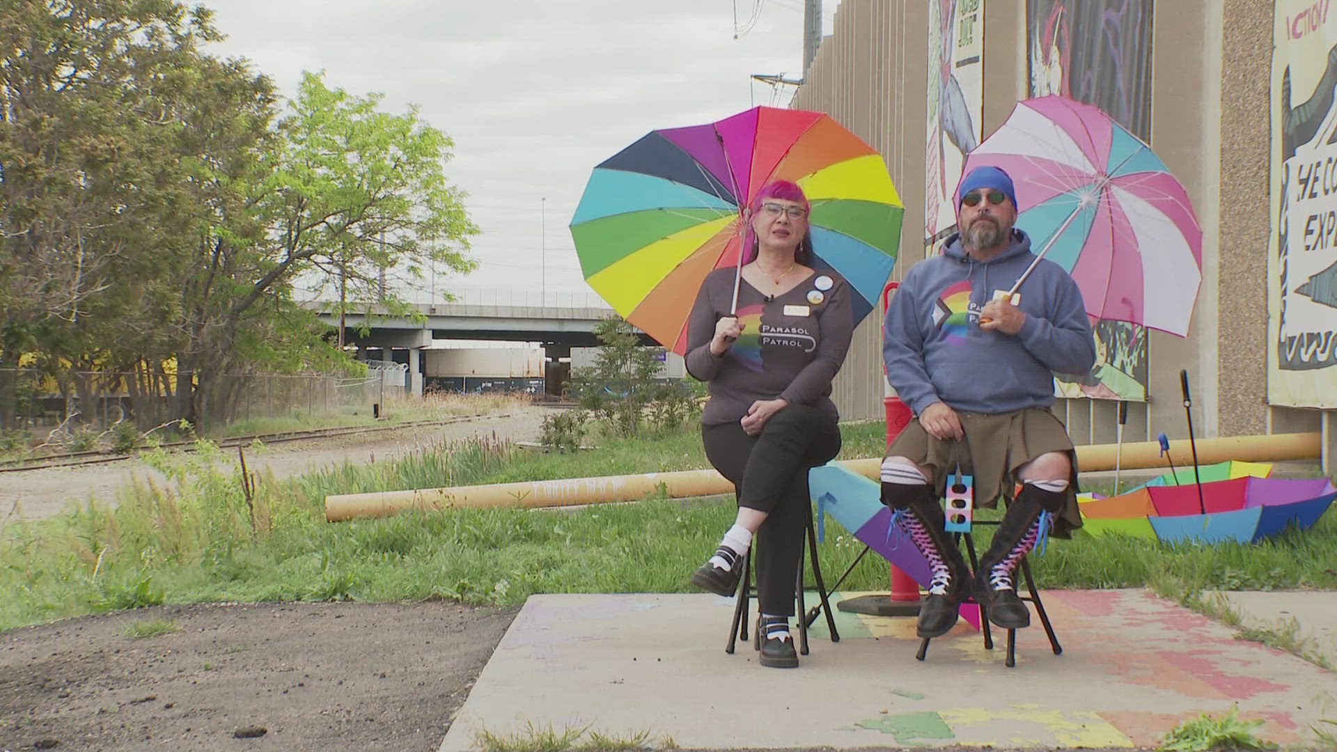 Parasol Patrol is an organization that shields children at LGBTQ+ friendly events from protestors. 