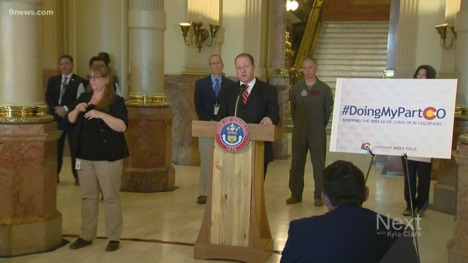 Colorado's Gov. Jared Polis also said bars and restaurants across the state will offer takeout and delivery only for 30 days because of coronavirus.
