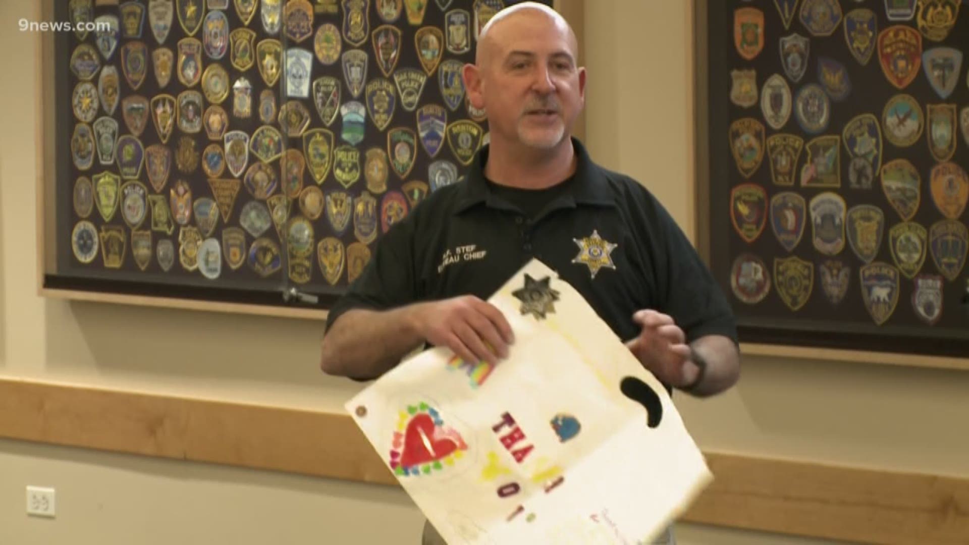 As a thank you, STEM School Highlands Ranch students sent a box full of cards, candy snacks, and coffee to the Arapahoe County Sheriff's Office.