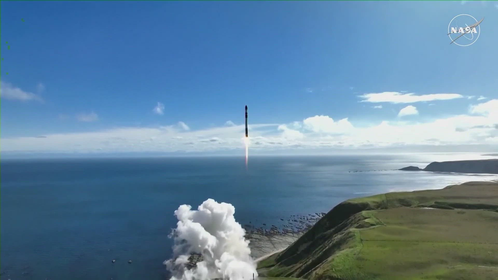 The first two cubesats nicknamed "rocket like a hurricane" lifted off from New Zealand . They're about the size of a 12 pound loaf of bread.