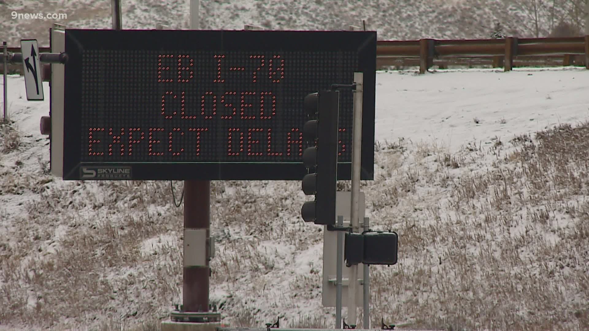 It didn't take much snow to cause problems along I-70 on Monday.