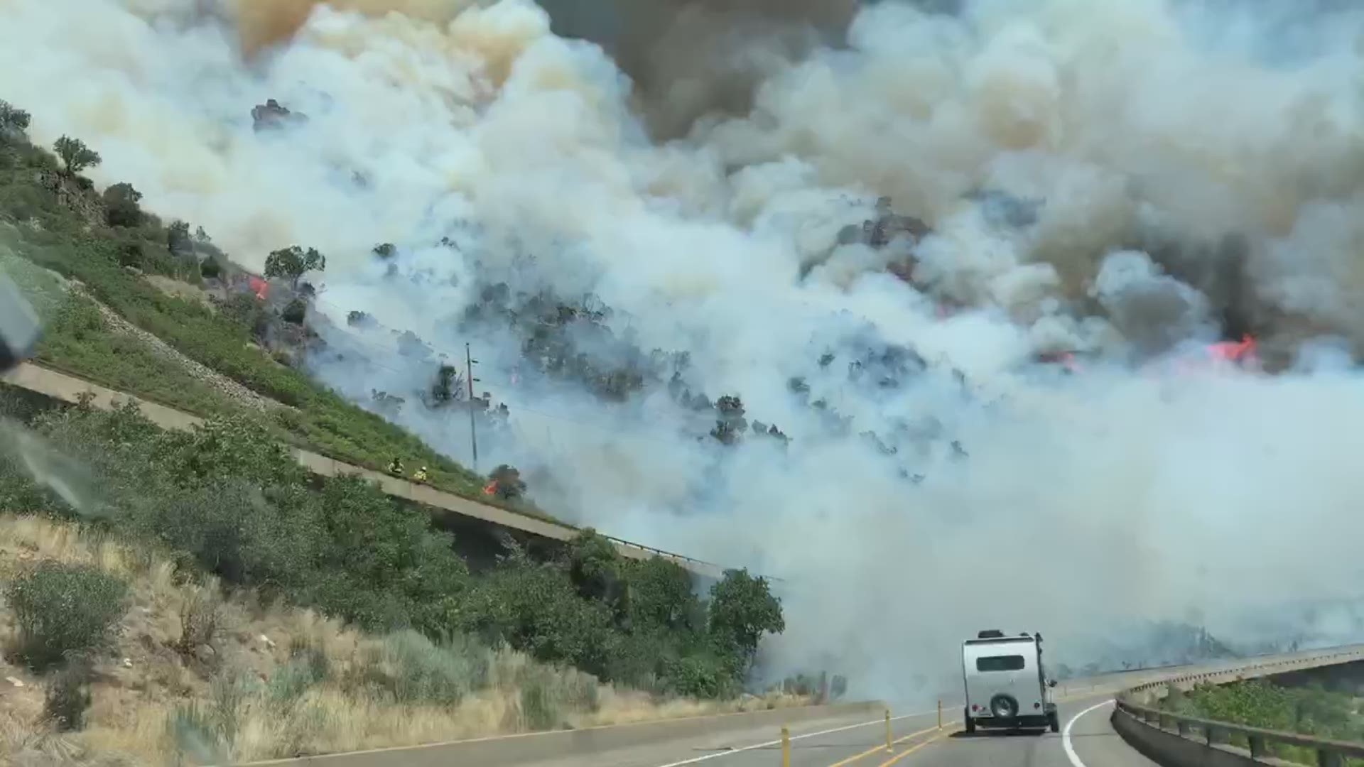 The fire was first reported at around 1:30 p.m. Monday and had grown to around 150 acres by 3 p.m.