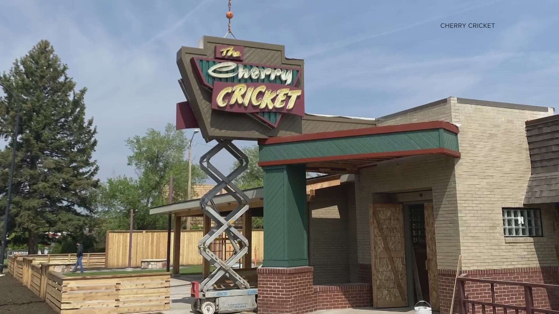 Over the weekend, Cherry Cricket installed their iconic sign outside of the restaurant's new Littleton location, which is set to open later this month.