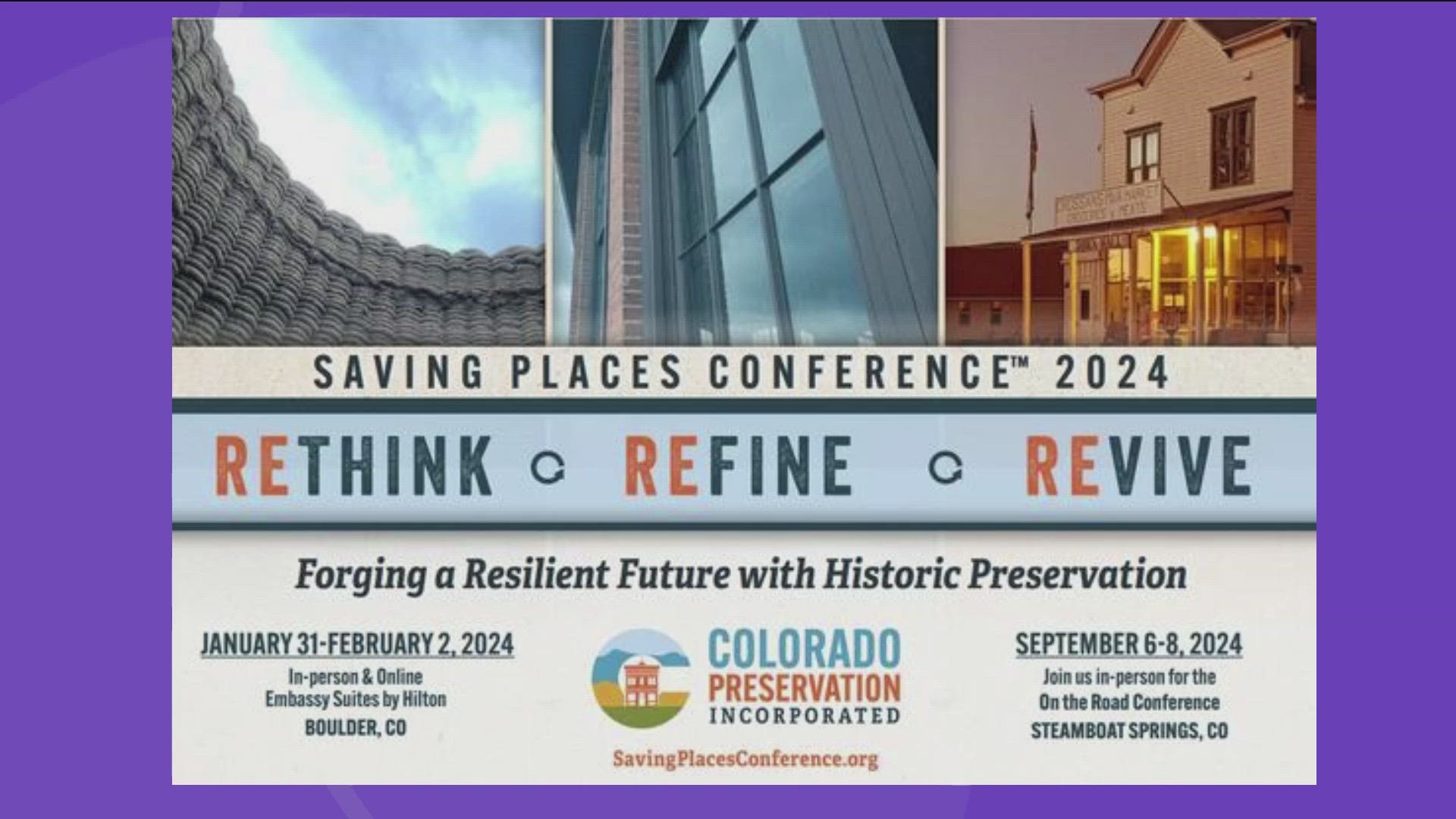 The Saving Places Conference happens on January 31st through February 2nd. Learn more and get tickets at ColoradoPreservation.org.