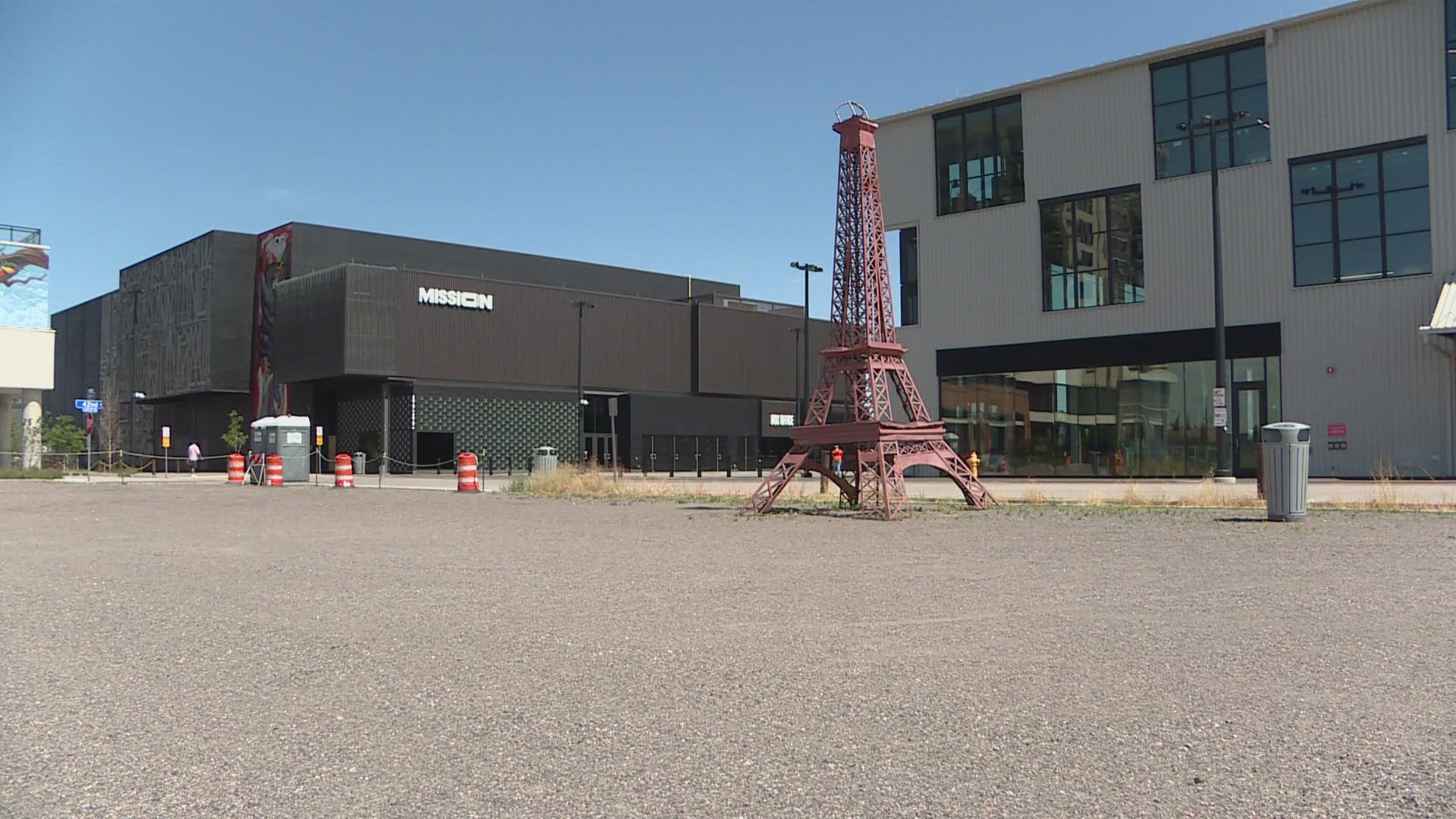 The replica sits outside Mission Ballroom on 42nd street and Wynkoop street.