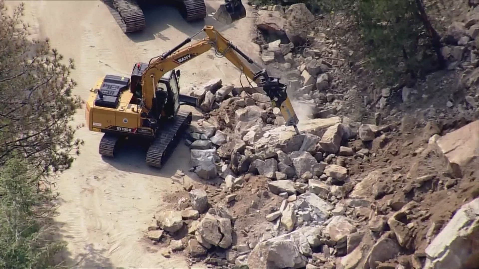 Crews had to remove more than 180 truckloads of rock and debris from the area.