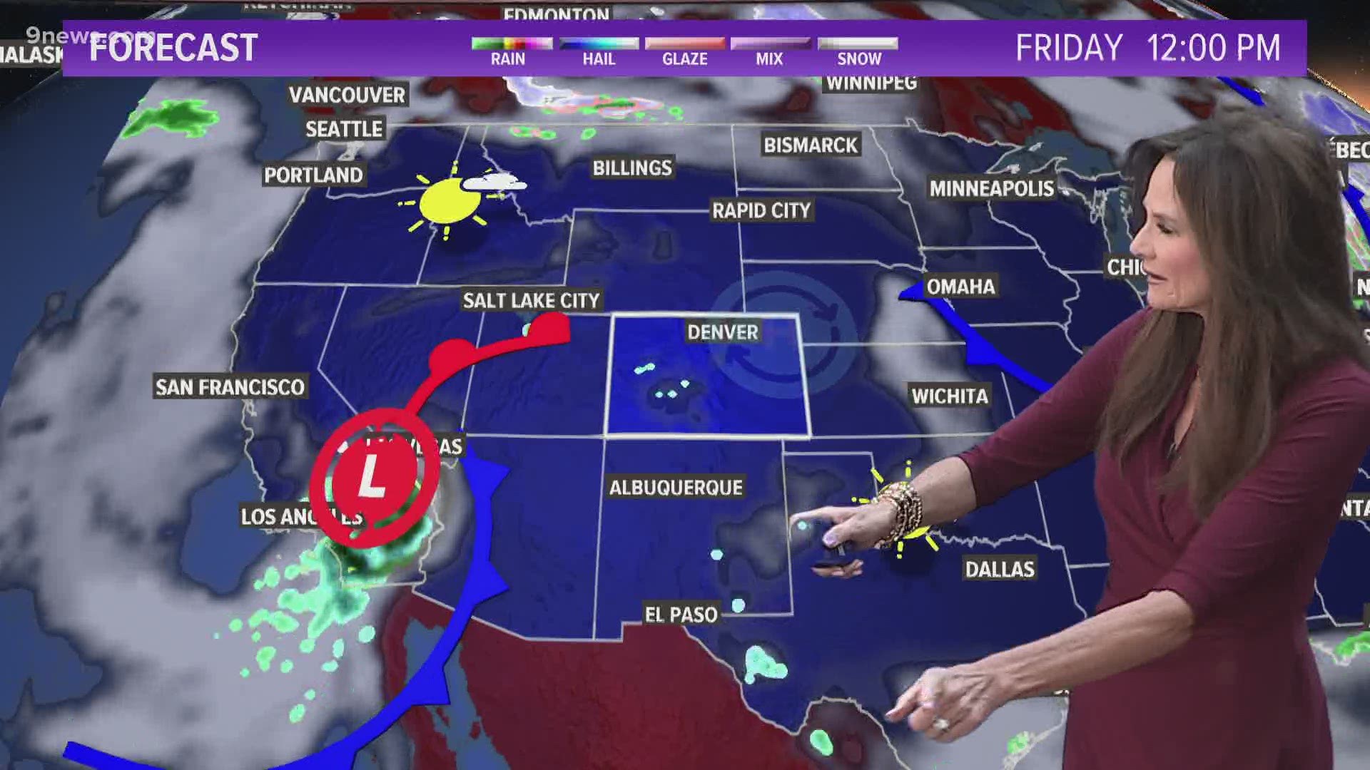 Kathy's forecasting snow and cold temps for a portion of the weekend.