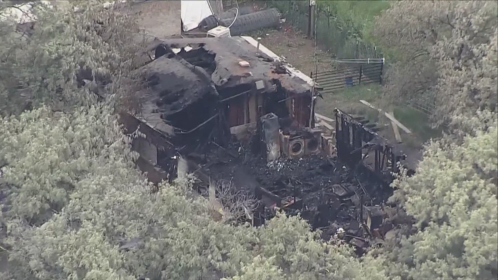 The fire started at a home behind a business early Friday on Highway 119.
