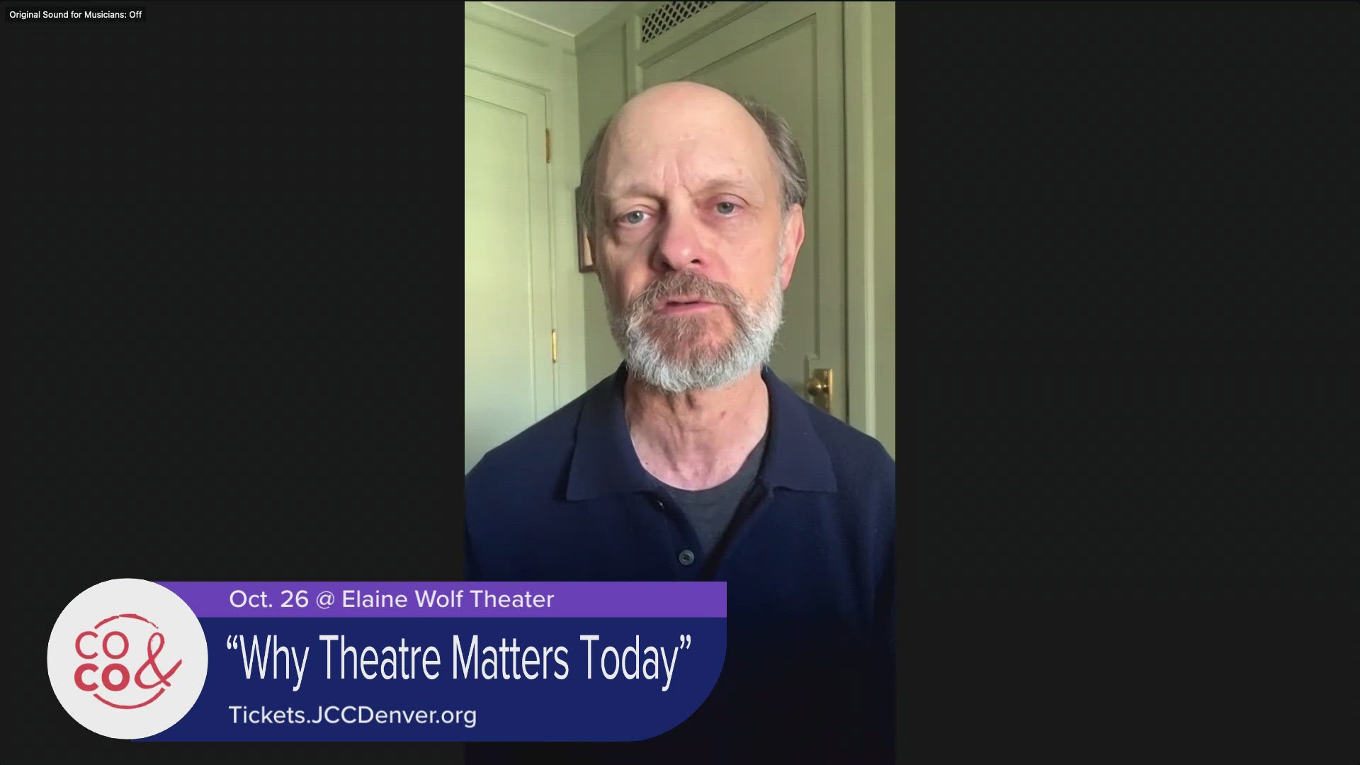 Be part of David Hyde Pierce's 'Why Theatre Matters Today' discussion at the Elaine Wolf Theatre in Denver. Tickets are available at Tickets.JCCDenver.org.