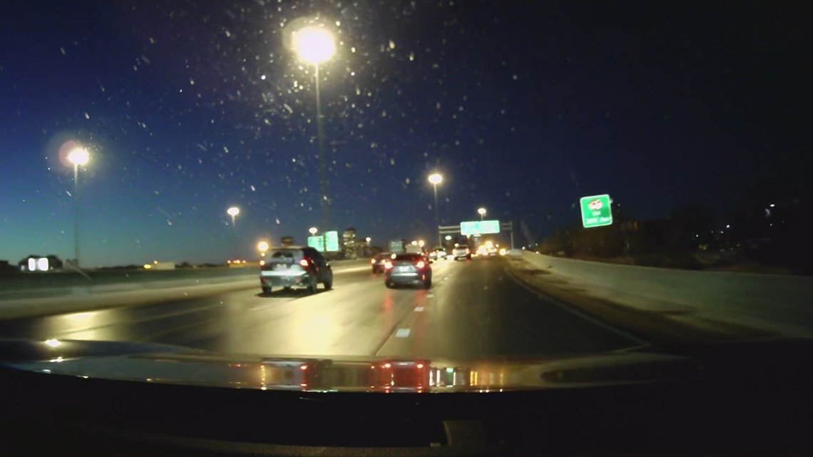 Snowy roads make for slick Monday morning commute | 9news.com