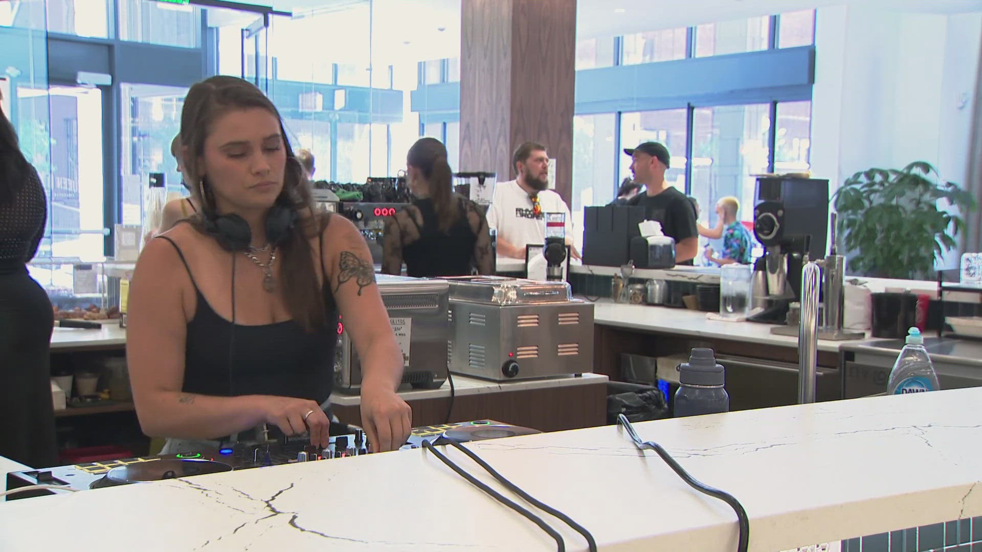 Local DJ Lauren Cappuccio, aka LORACLE, says the "Rhythm & Roast" events are a refreshing change from a normal night out.
