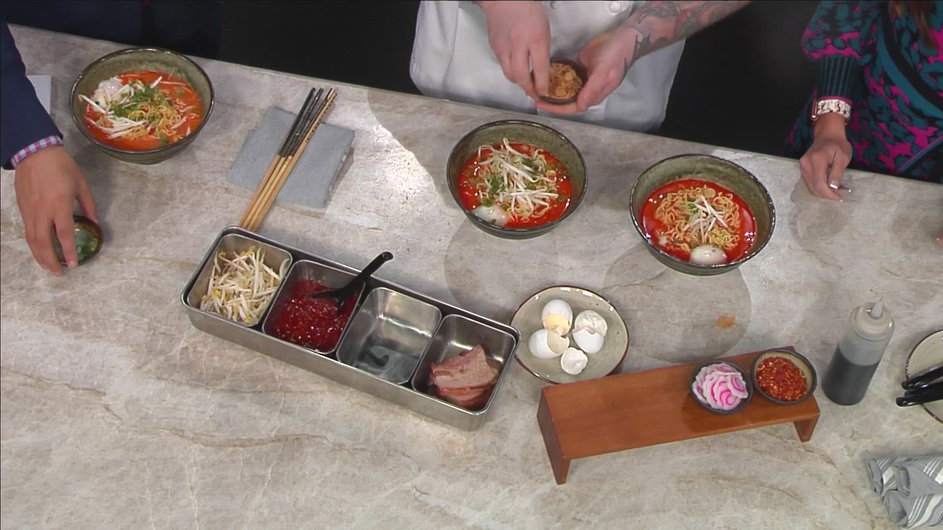 March is National Noodle Day. Chef and co-owner of Glo Noodle House Chris Teigland takes a through the process of making homemade ramen.