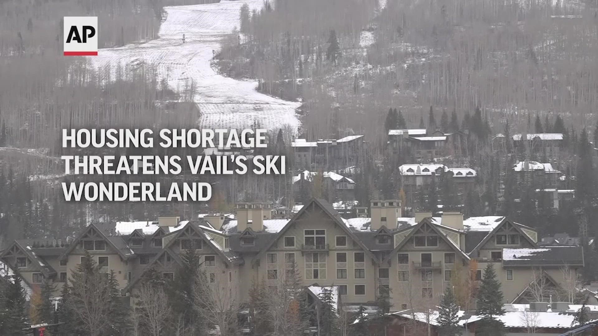 There's lack of affordable housing around the resort town of Vail, Colorado where steep hillsides, public land and sensitive wild inhibit new construction.