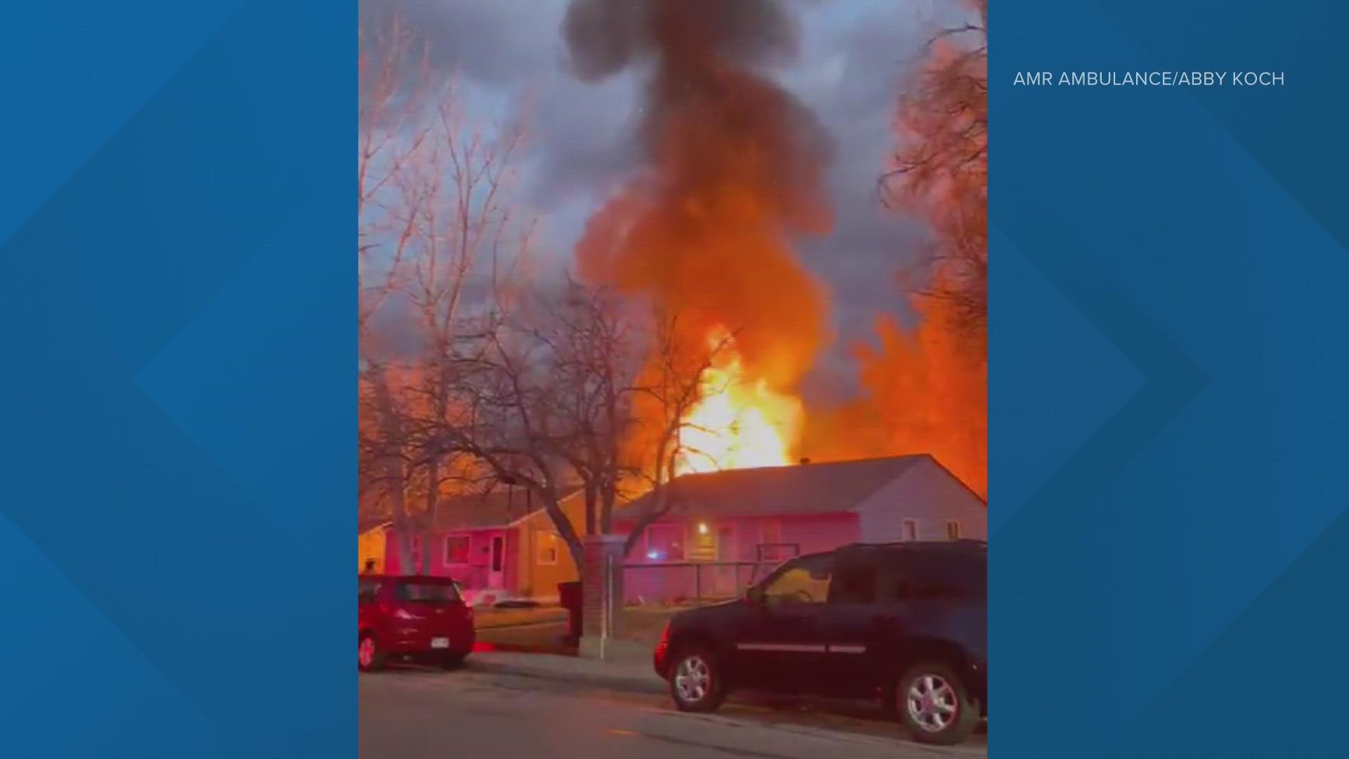 Nearby homes were evacuated Wednesday morning for a garage fire with multiple explosions from propane tanks.