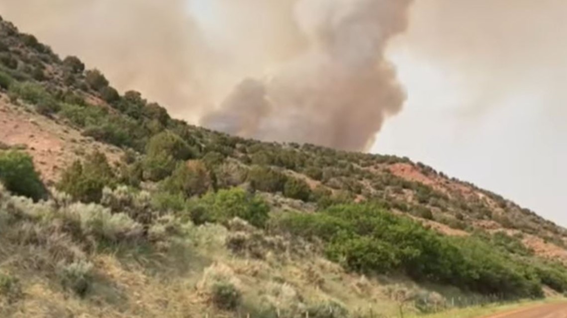 Wildfire burning off Colorado Highway 13 between Meeker and Craig