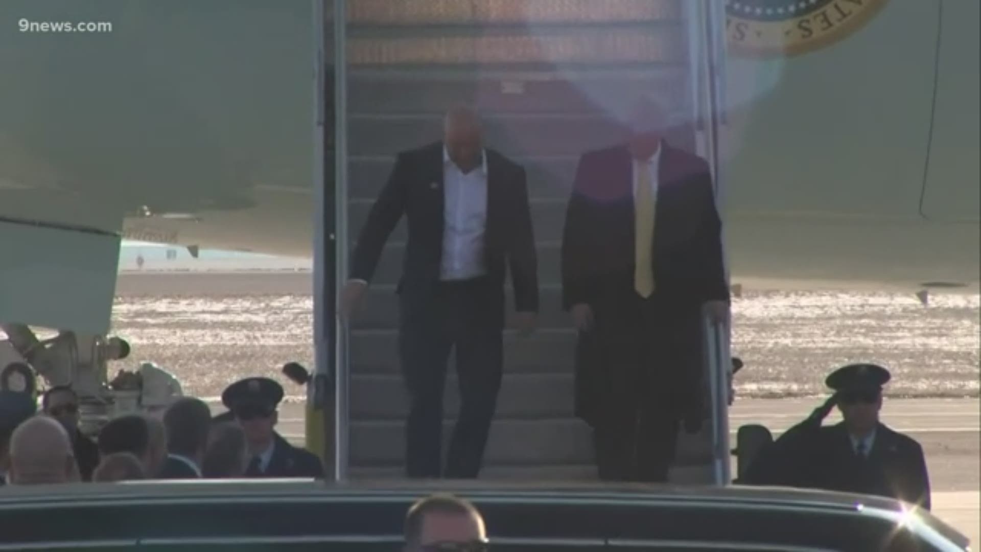 President Trump arrived aboard in Air Force One in Colorado Springs ahead of his rally where's he's expected to speak at 5 p.m.