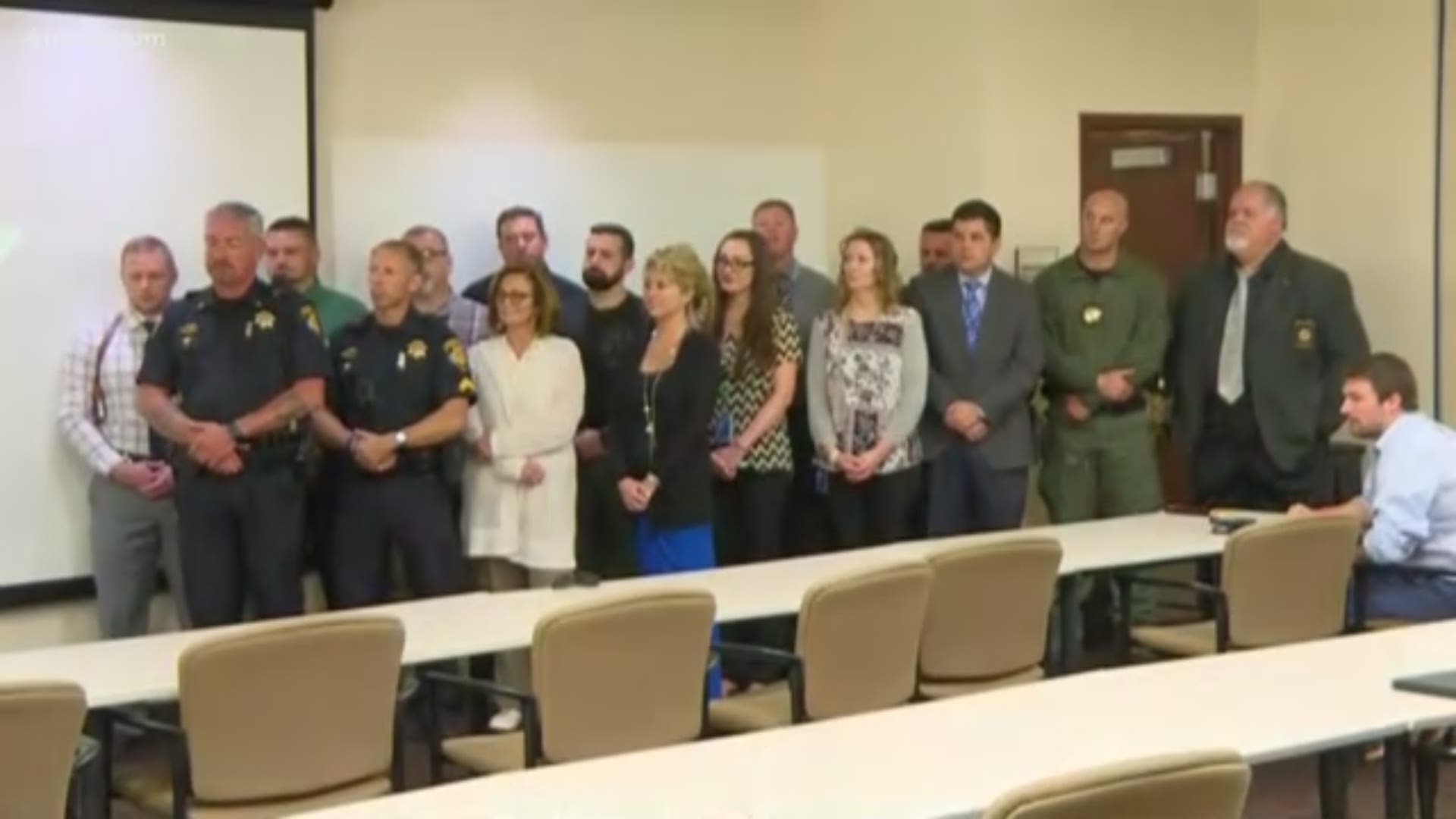 The Douglas County Sheriff’s Office held a press conference after announcing an arrest in a 4th of July hit-and-run crash that killed a bicyclist.