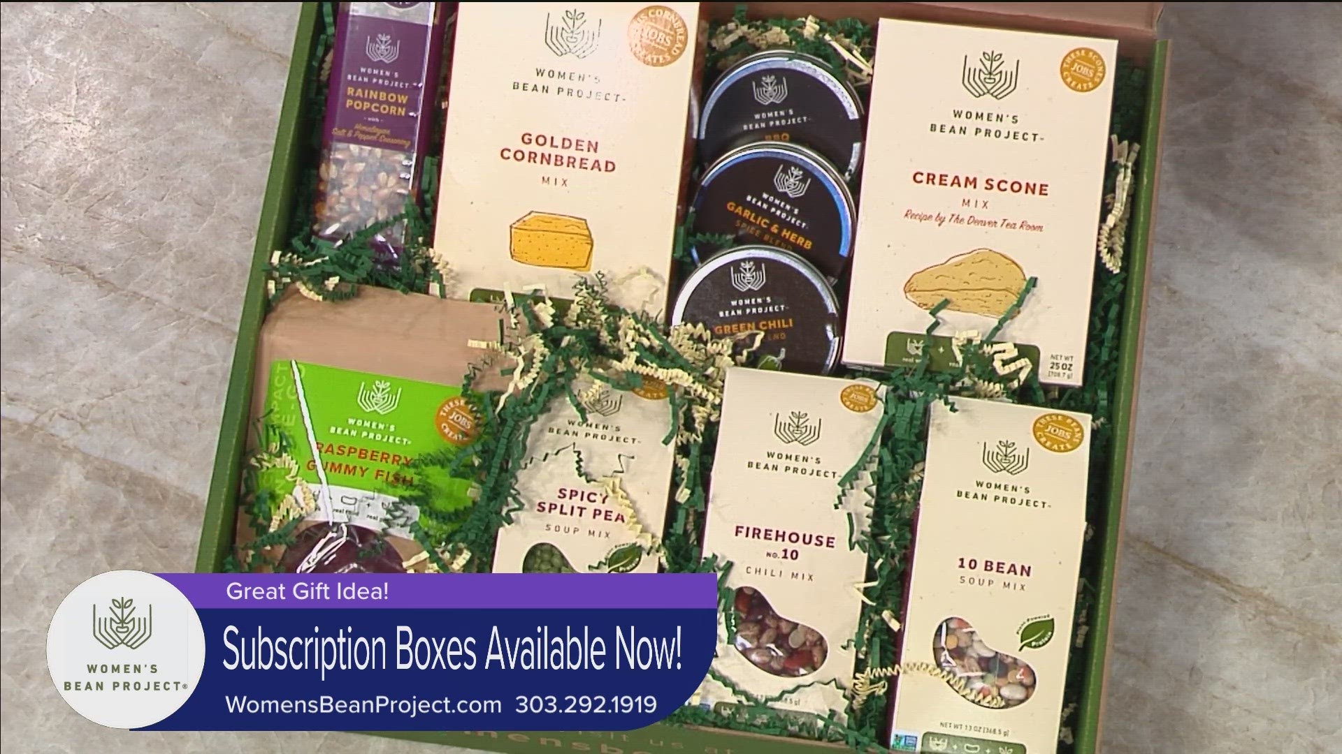 Get your WBP Subscription Box! Every 3 months, a delicious assortment of products will be delivered to your door! Learn more at WomensBeanProject.com.