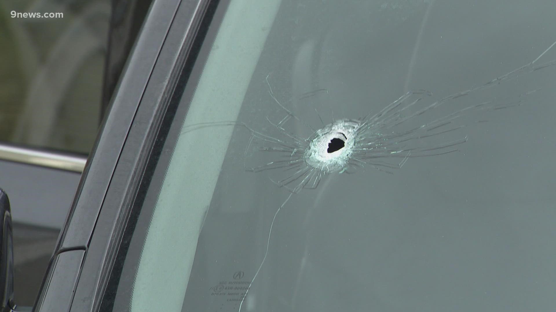 The bullet narrowly missed a child sitting in the car.