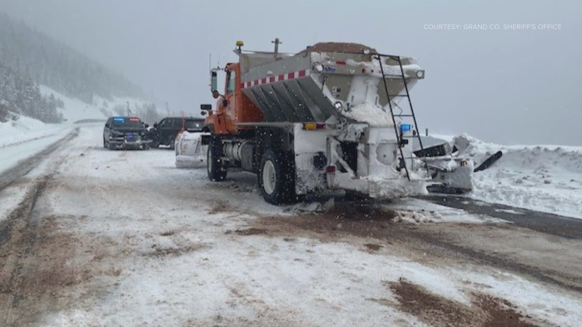 The Grand County Sheriff's Office said a CDOT plow driver blocked the suspect as he fled from law enforcement on Berthoud Pass Thursday.