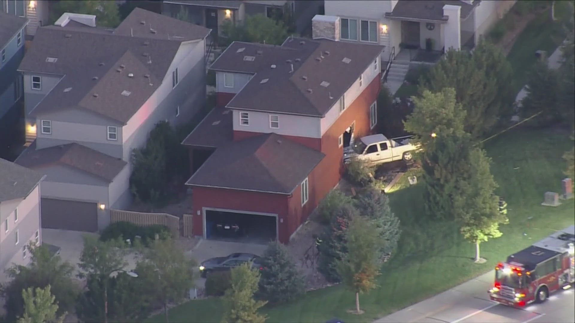 A pickup crashed into the side of a home Wednesday morning in the 9700 block of Dunning Circle. Four years ago, a car careened into the same home.