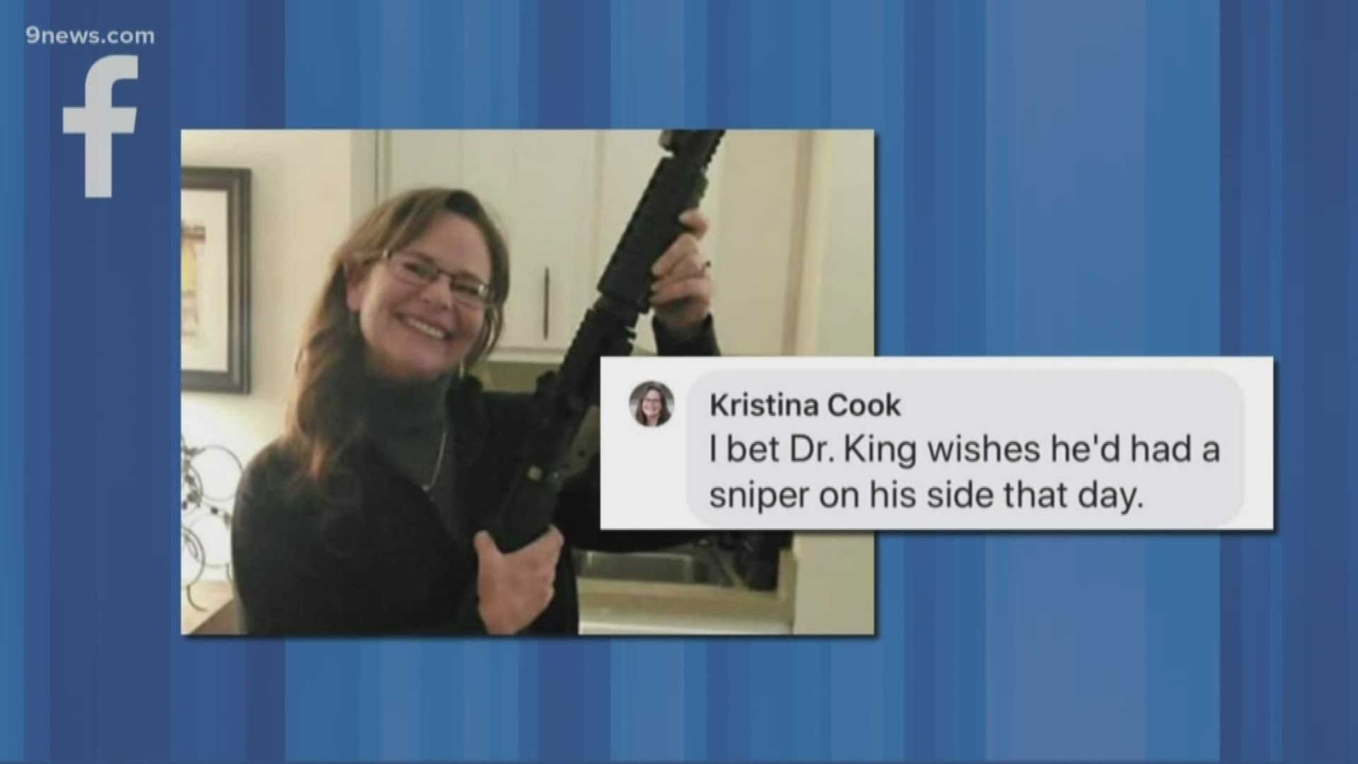 The chairwoman of the Denver Republican Party is defending her comment that Martin Luther King Jr. "wishes he'd had a sniper on his side" on the day he was killed.
