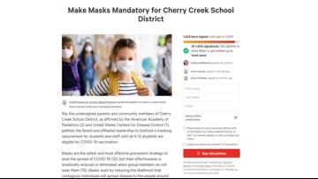 Parents at Cherry Creek petition school district to require mask-wearing