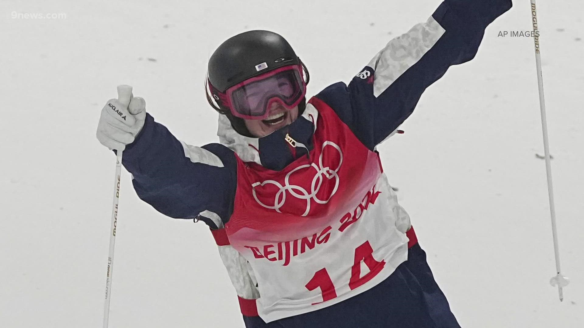 Colorado's Jaelin Kauf earned Team USA's second medal of the Beijing Olympics when she took home silver in the women's moguls.