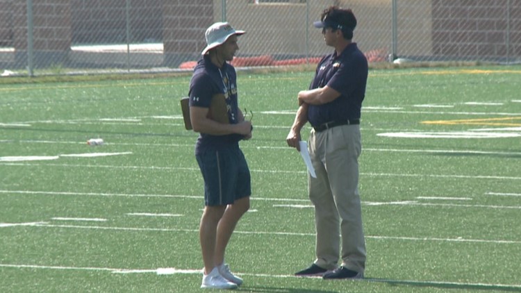 Ed McCaffrey and two sons prepare for UNC Bears' opening game