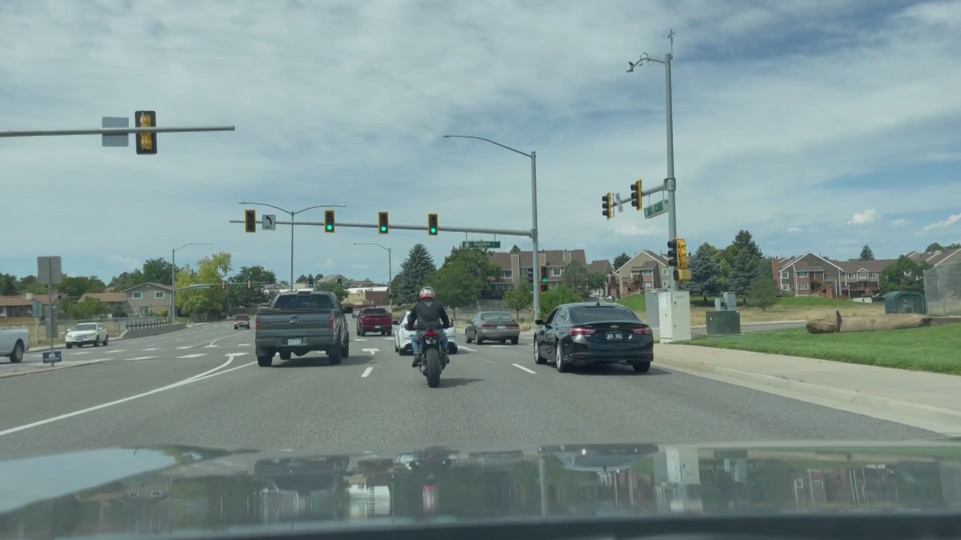 The new laws allows lane filtering, which means motorcycles can move between cars if those cars are stopped.