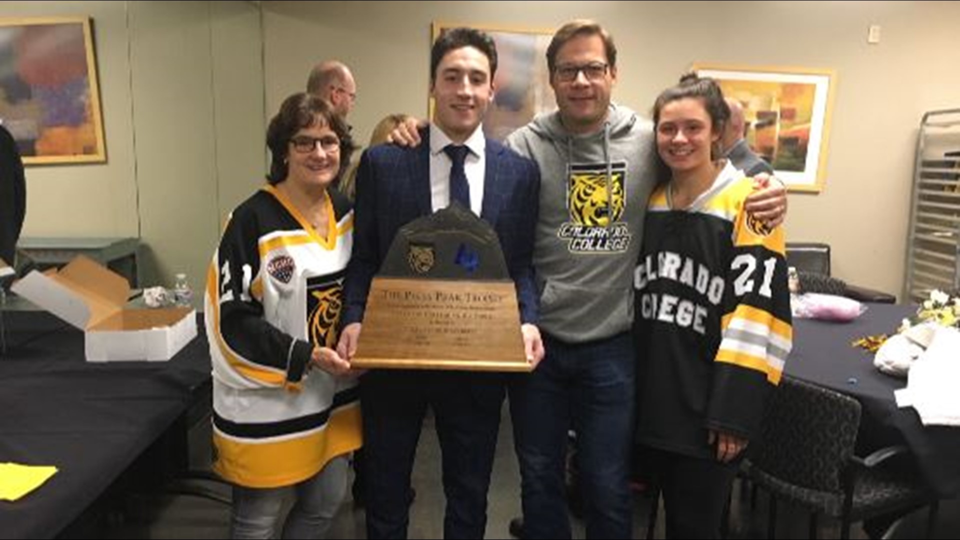 Grant Cruikshank is skating his own path away from his four-time Olympic speed skating parents Bonnie Blair and Dave Cruikshank, as a captain on the CC hockey team.