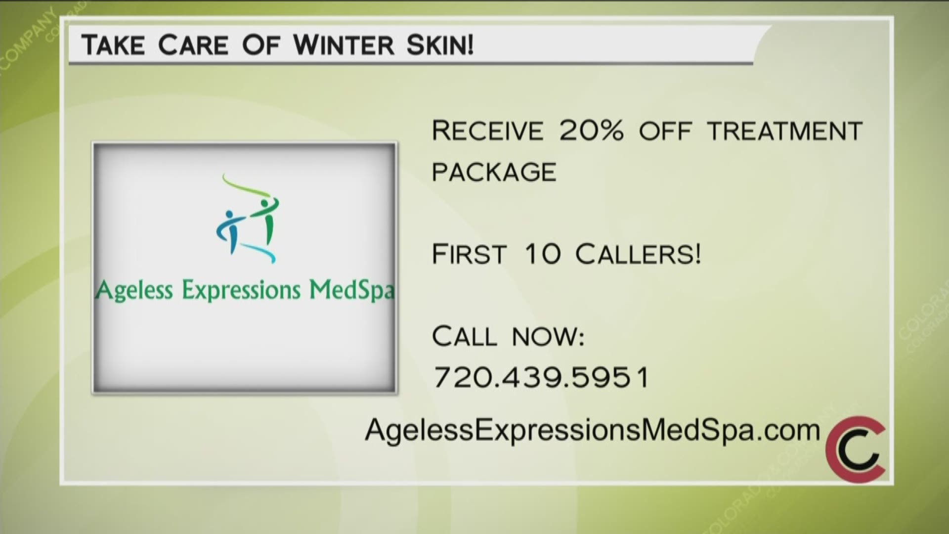 Call 720.439.5951 to book your free consultation with Ageless Expressions MedSpa. Learn more about what they can help you with at AgelessExpressiosMedSpa.com.