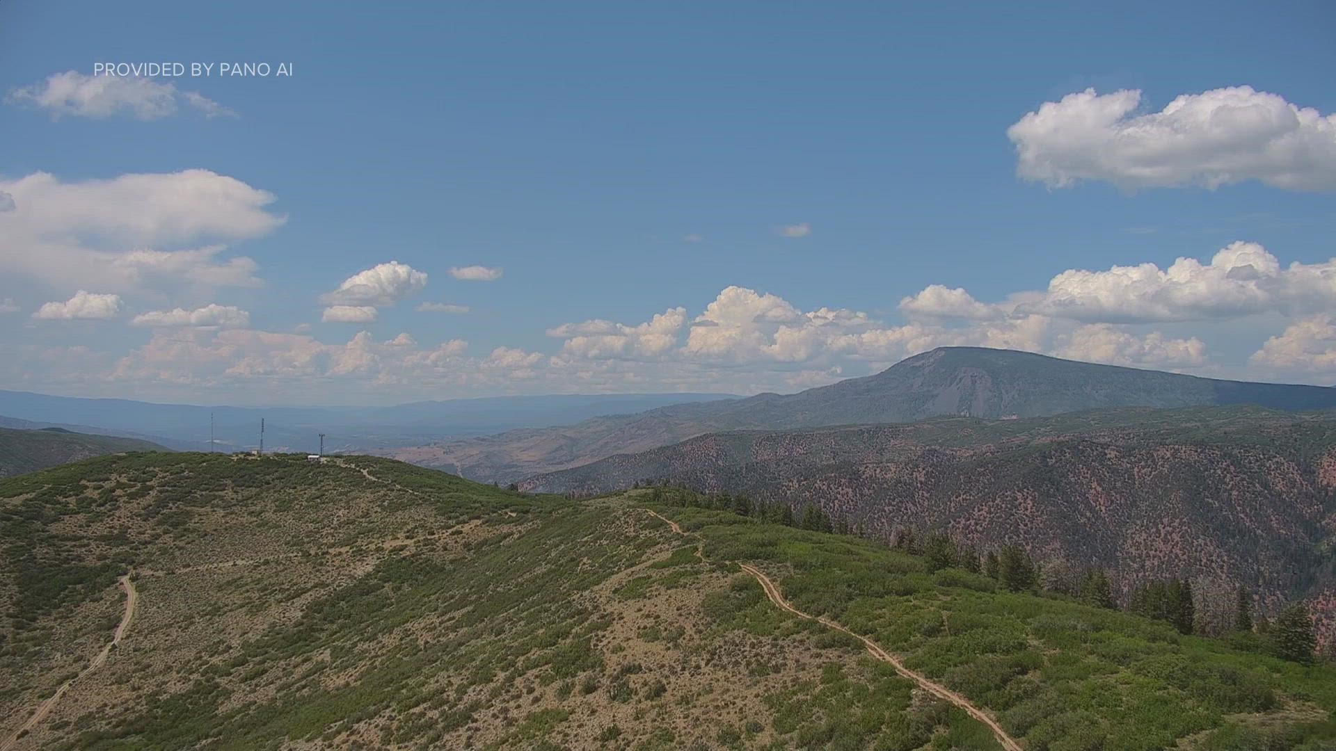 Pano AI cameras use artificial intelligence to detect possible smoke in mountainous terrain near Aspen, Colorado.