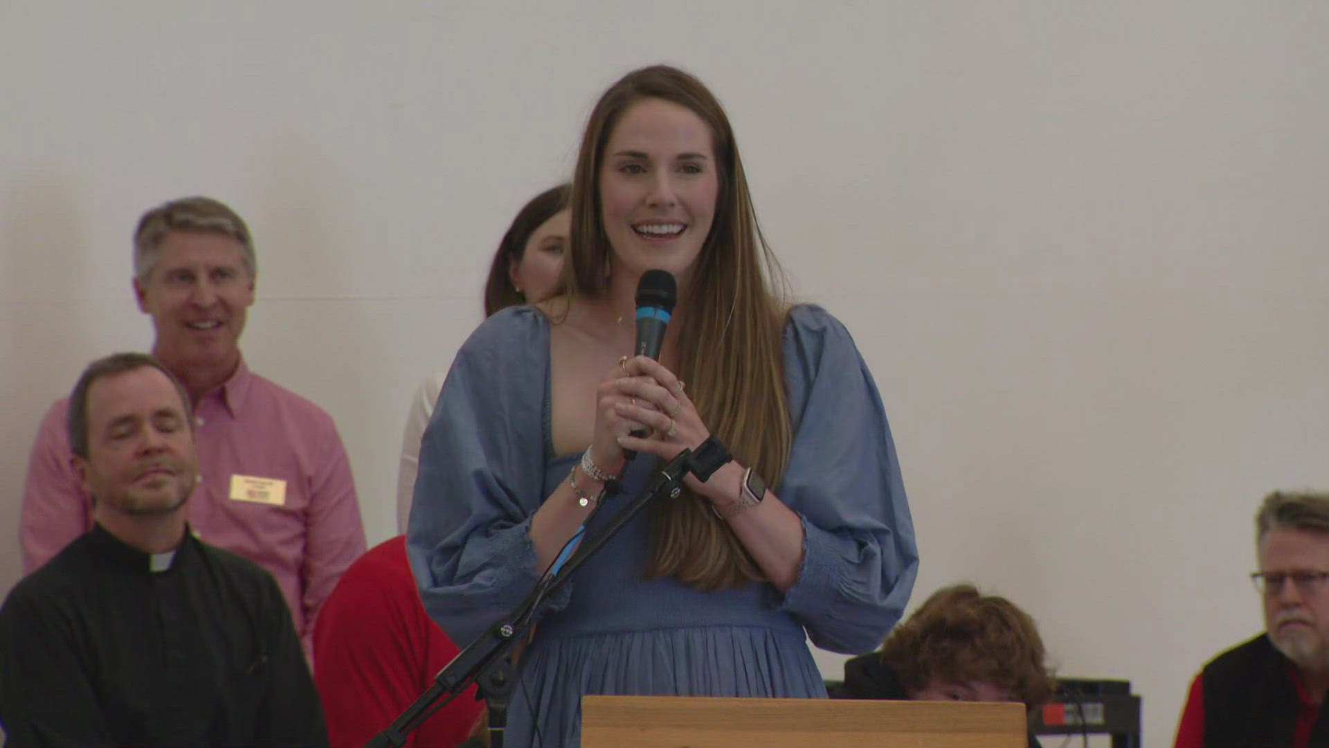 Five-time Olympic gold medalist Missy Franklin was back home Thursday to be honored by her high school.